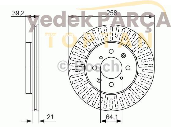 BOSCH FREN DISK AYNASI ON HAVALI 258MM JAZZ CITY 09>12