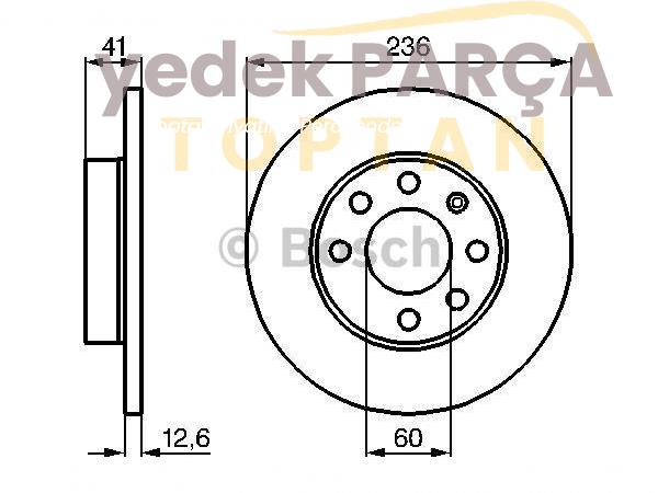 BOSCH FREN DISK AYNASI ON 236MM ASTRAF CORSAB VECTRAA