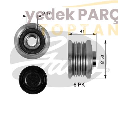 Yedek Parça :GATES ALTERNATOR KASNAGI DOBLO 1.6MTJ BRAVO2 PUNTO STILO 1.9JTD 07 Özellikler: GATES-OAP7052