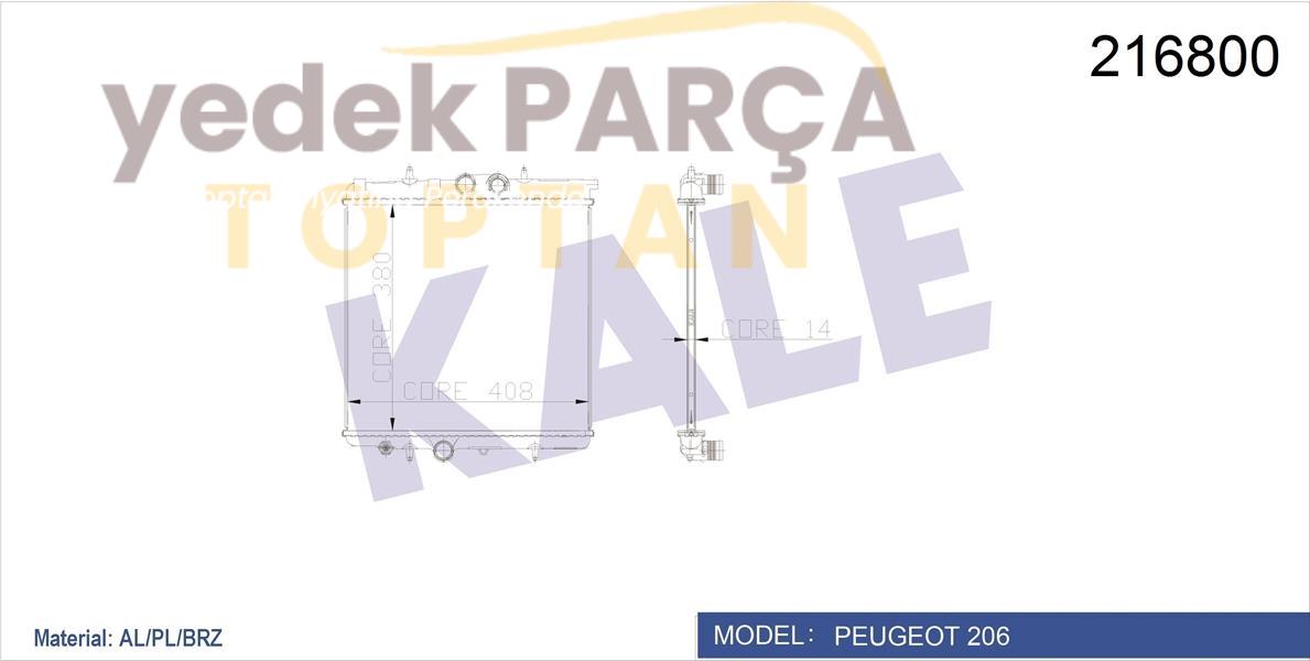 RADYATOR 1 SIRA PEUGEOT 206 1.4I 8V