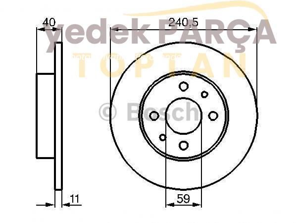 BOSCH FREN DISK AYNASI ON 240MM TEMPRA TIPO (KUCUK TIP)