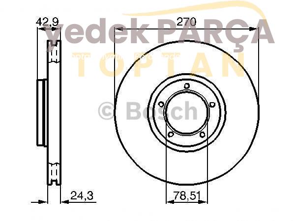 Yedek Parça :BOSCH FREN DISK AYNASI ON HAVALI 270MM TRANSIT T15 Özellikler: 0986478166